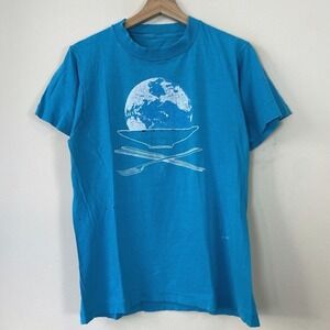 Vintage 80's International Food Festival Snack Tee Shirt Distressed - Small